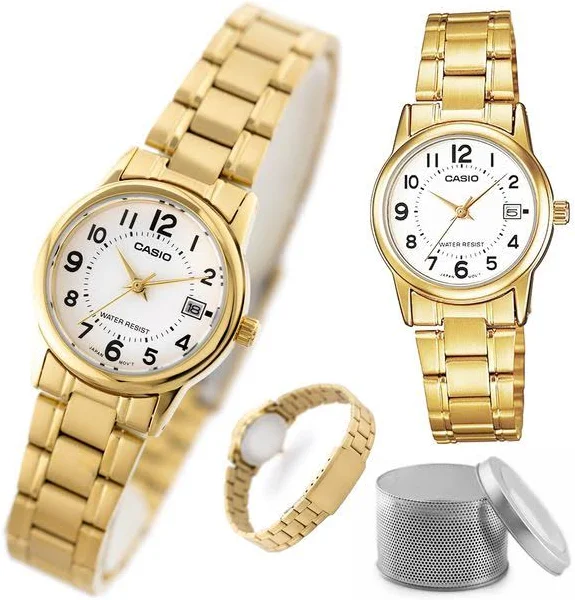 Złoty Damski Zegarek Casio Ltp Pudełko Na 18 20 30 40 Urodziny
