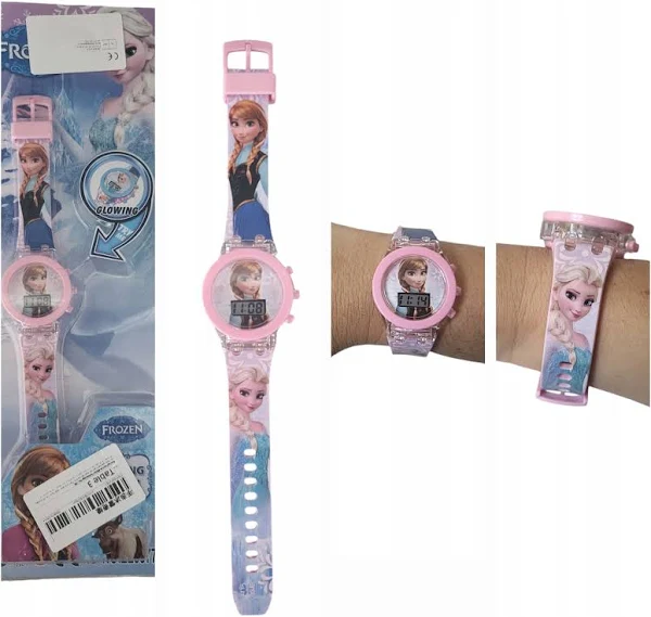 zegarek dziecięcy dla dziewczynki dzieci Frozen kraina lodu Elsa led Anna