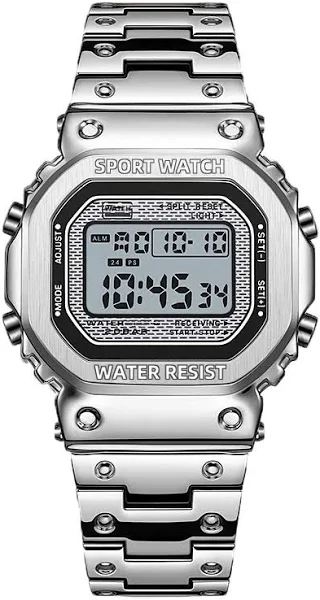 Achengi 2024men elektroniczny zegarek kwadratowy wodoodporny wielofunkcyjna zegarek na rękę