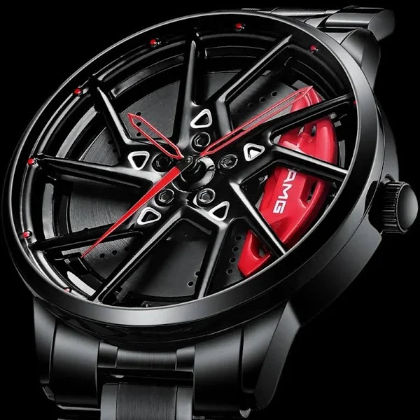 Luksusowa opona do sportowego samochodu zegarek dla mężczyzn Top marka AMG felgi Dial 3D modny