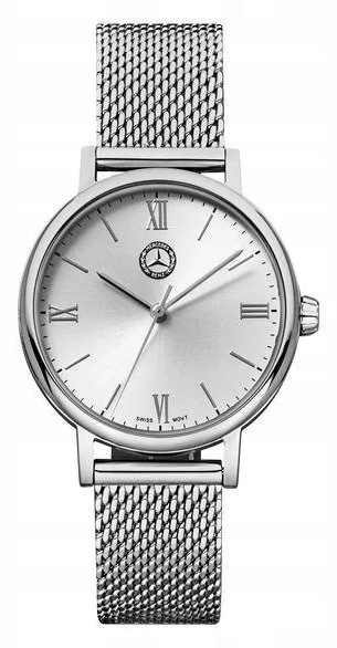 Mercedes Benz oryginalny damski zegarek na rękę stal szlachetna Classic Lady srebrny