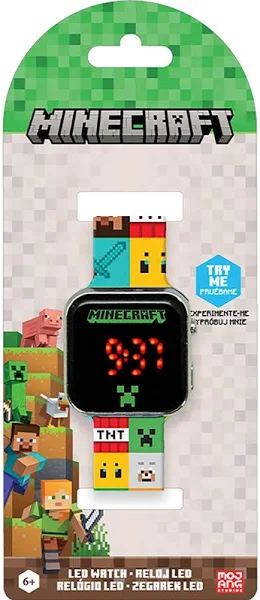 Kids Euroswan Zegarek LED z kalendarzem Minecraft MIN4272