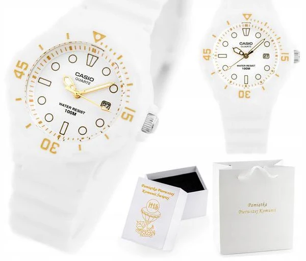 Biały Zegarek Casio Dla Dziewczynki Pamiątka I Komunii Świętej