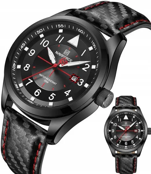 Zegarek Męski Naviforce Pilot Skórzany Pasek Datownik Neobrite