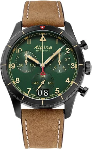 Alpina Startimer Pilot Quartz Chronograph Zegarek AL-372GR4FBS26