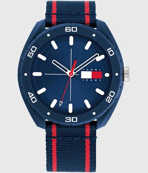 Tommy Hilfiger Silikonowy zegarek w granatowym kolorze