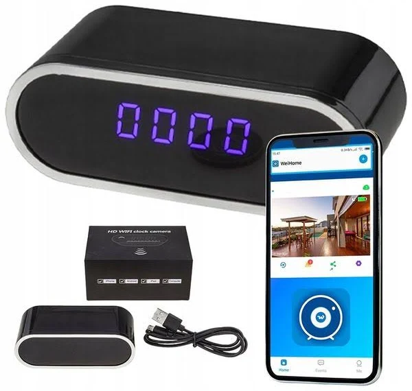 Zegar z ukrytą kamerą / zegarek szpiegowski ukryta mini kamera tryb nocny