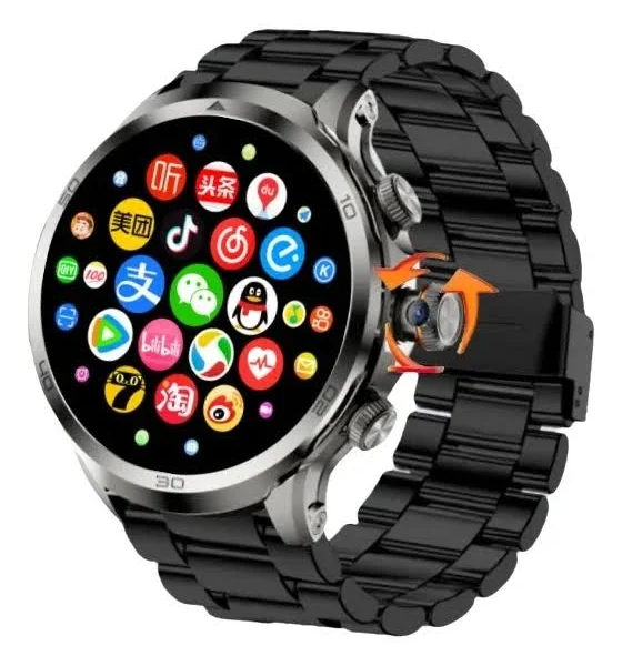 Nowy obrotowy zegarek z aparatem 5G Full Network Video Call Download App Gaming Off-Road Gear Trwały