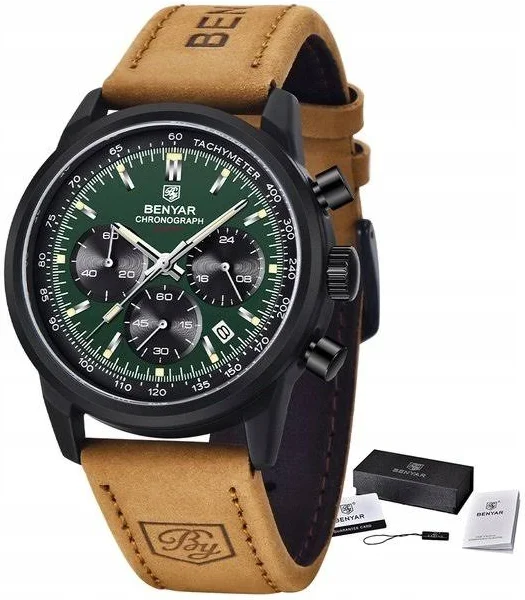 Zegarek Benyar Męski ELEGANCKI Chronograf +pudełko