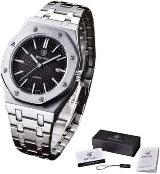 Zegarek Benyar Męski Chronograf Bransoleta Pudełko