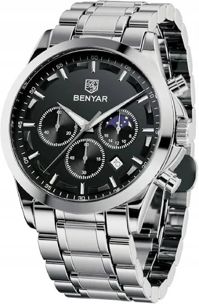 Zegarek Benyar Męski Elegancki Chronograf Pudełko