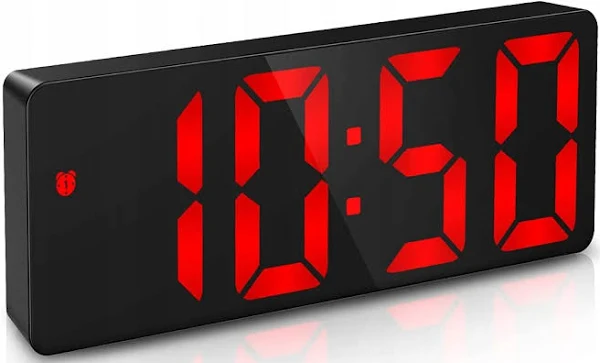 Budzik Zegar Elektroniczny Led Cyfrowy Stojący Alarm Termometr