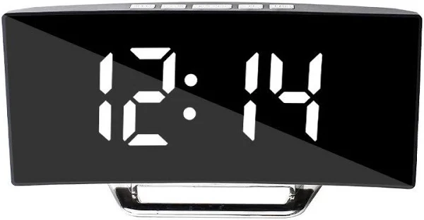 BUDZIK CYFROWY ZEGAR ELEKTRONICZNY LED STOJĄCY LUSTRO STOJĄCY + TERMOMETR