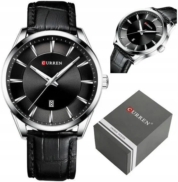 Zegarek Męski Curren Balk +box +grawer datownik skórzany klasyczny