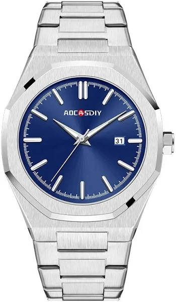 AOCASDIY luksusowy męski zegarek na rękę biznesowy wodoodporny świecący kwadrat zegarek męski