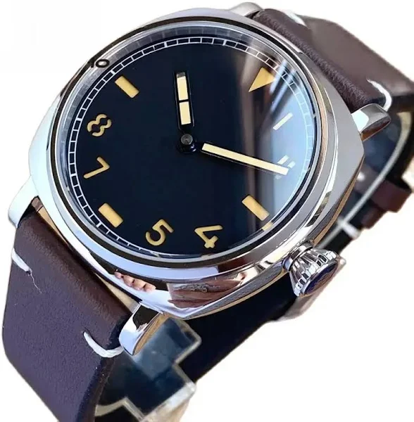 Tandorio 42mm NH35A 20bar kwadratowy polerowany automatyczny zegarek męski szafir kryształ czarny