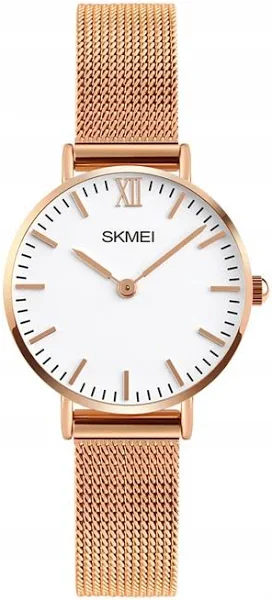 Mały Zegarek Damski Skmei złoty srebrny na Bransolecie Mesh