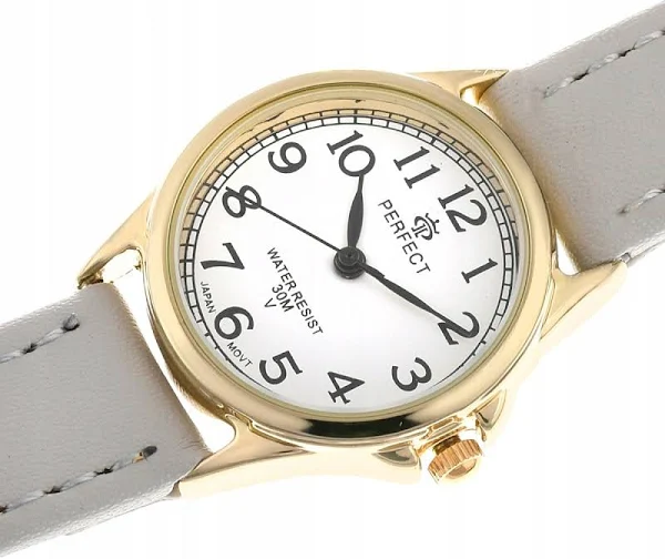 Zegarek damski na rękę pasek skórzany brązowy Perfect 273