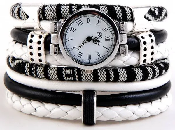 MegiMikos zegarek-bransoletka czarno