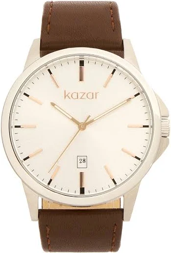 Minimalistyczny zegarek z brązowym paskiem