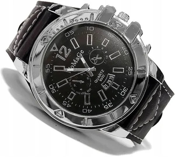 Zegarek męski WoMaGe analogowy pasek brązowy