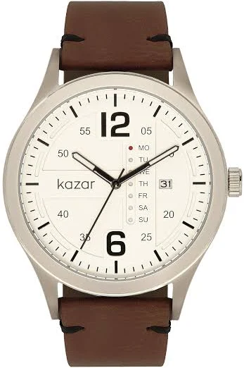 Męski zegarek na brązowym skórzanym pasku