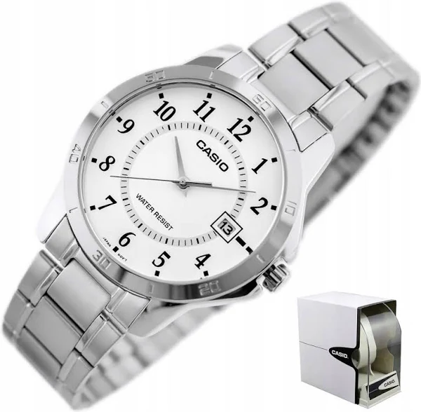 Zegarek Męski Casio Furion +box +grawer datownik bransoleta srebrny stalowy