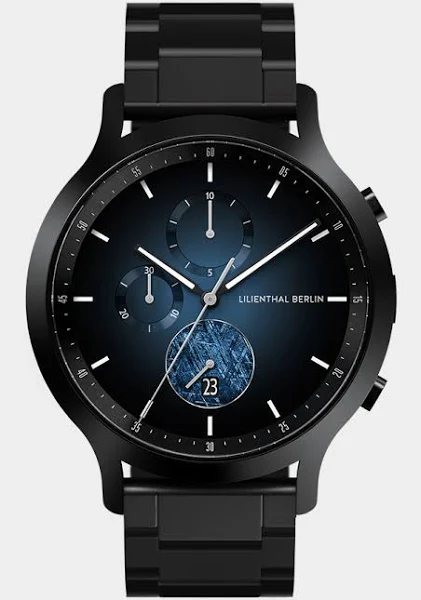 Męski Zegarek Chronograf Czarny Niebieski Koperta ze Stali Chirurgicznej