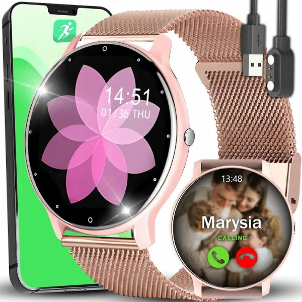 Smartwatch Zegarek Damski Wodoodporny Ips Wyświetlacz Aplikacja Pl Sport