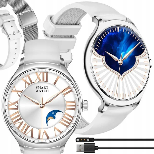 Smartwatch Damski Z Funkcją Rozmów Polskie Menu Piękny Design Rozmowy Puls
