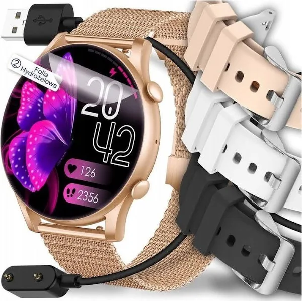 Smartwatch Damski Zegarek Wodoodporny Pl Menu Smart Watch 4 Paski