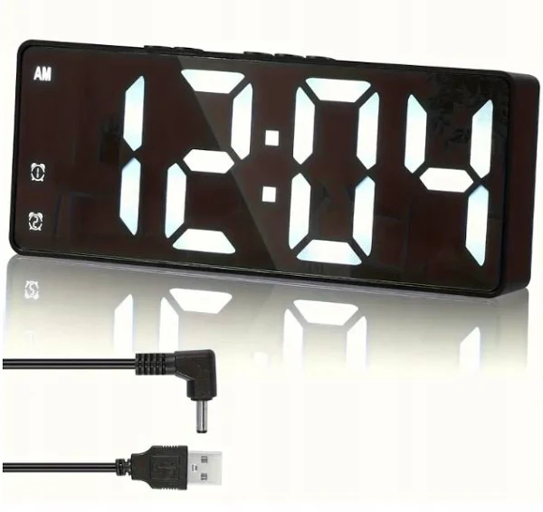 Zegar Elektroniczny Led Stojący Budzik Temperatura