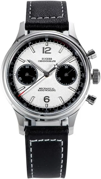 Sukness 1963 Pilot zegarek mechaniczny męski chronograf Panda zegarek na rękę siły powietrzne szafir