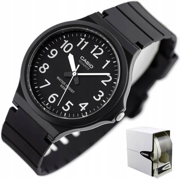 Zegarek Męski Casio Mw Klasyczny Silikonowy Czarny Box