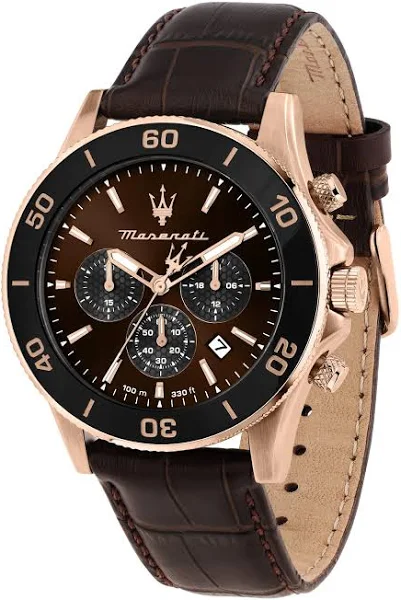 Maserati Limited Edition Męski zegarek chronograf analogowy skórzany pasek
