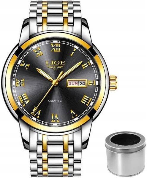 Lige Zegarek Męski Datownik Pudełko
