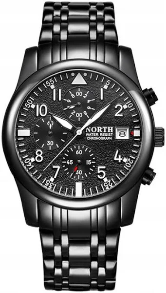 Zegarek męski Lige bransoleta srebrny złoty chronograf datownik