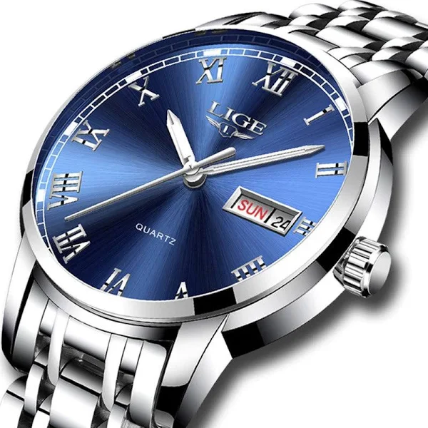 Zegarek Męski Lige Elegancki Datownik + Pudełko