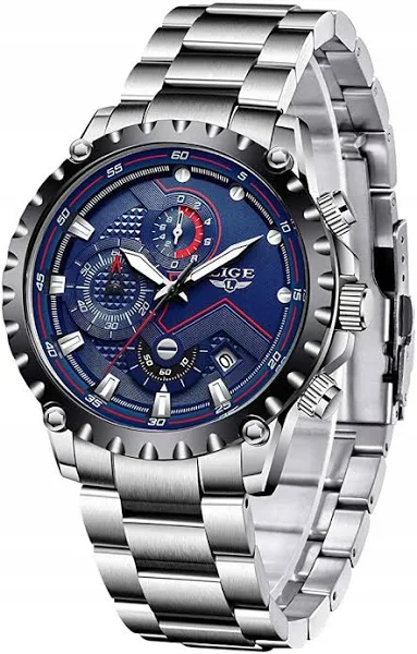 Lige New Men Watch Top Luksusowa marka Moda Sport Wodoodporny chronograf Męski zegarek ze stali nierdzewnej Męski Relogio Masculino