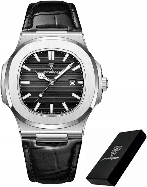 Zegarek Męski Poedagar Na Skórzanym Pasku Pudełko Datownik