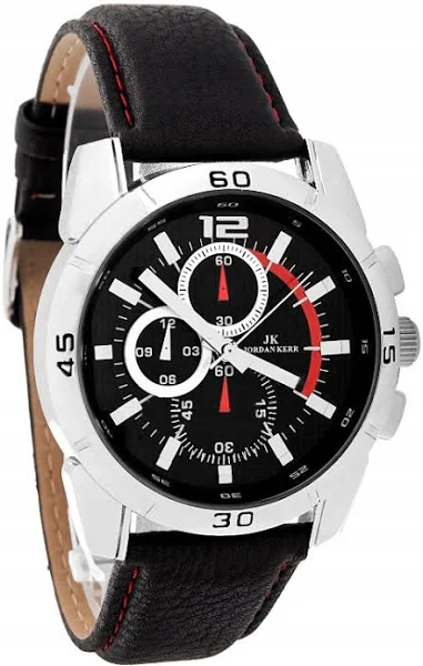 Męski Zegarek Na Pasku Skórzanym Jk Duży Analogowy
