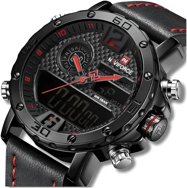 Zegarek Męski Elegancki Klasyczny Skórzany Pasek Stoper Datownik Alarm