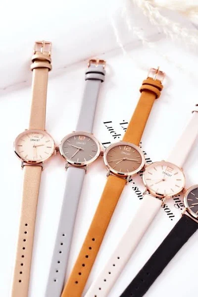 Zegarek Na Skórzanym Pasku Bez Niklu ERNEST Brązowy