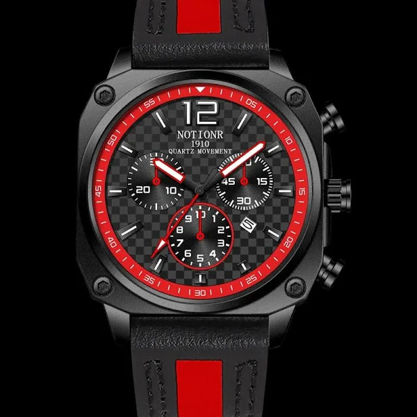 Nowy męski zegarek na skórzanym pasku