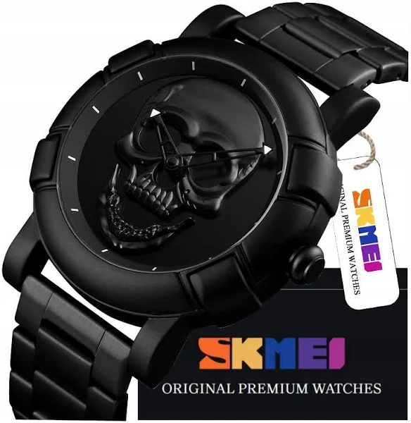 Wskazówkowy Zegarek Męski Skmei Trupia Czaszka NA BRANSOLECIE