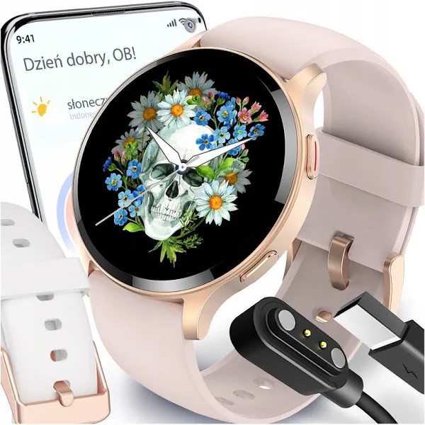 maex_sklep Smartwatch damski zegarek odbieranie połączeń menu polskie rozmowy sport