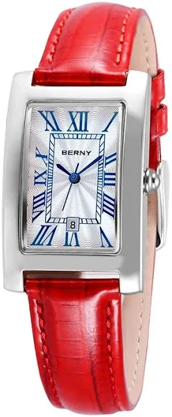 BERNY prostokątny zegarek dla kobiet luksusowy zegarek kwarcowy biznesowy damski zegarek z