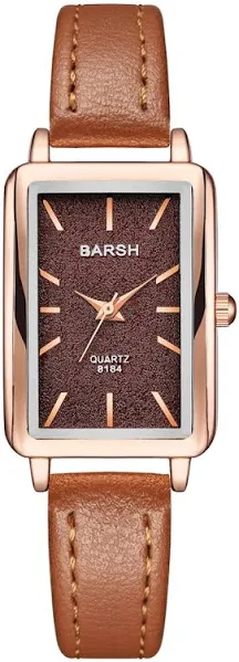 Moda prostokątny zegarek kwarcowy damski skórzany zegarek