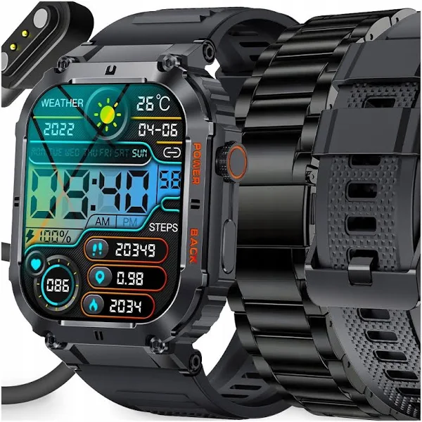 Smartwatch Męski Zegarek Rozmowy Sms Powiadomienia Polskie Menu Wodoodporny