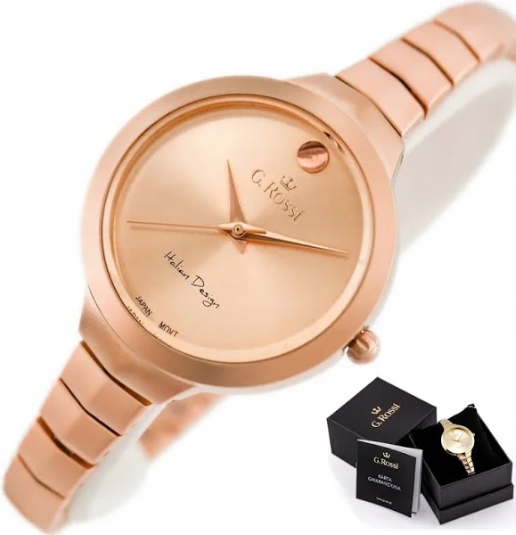 Zegarek Damski G. Rossi Fiore +box +grawer złoty bransoletka stylowy